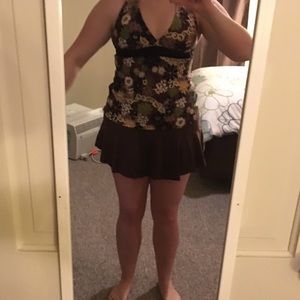 Tankini halter & swim skirt